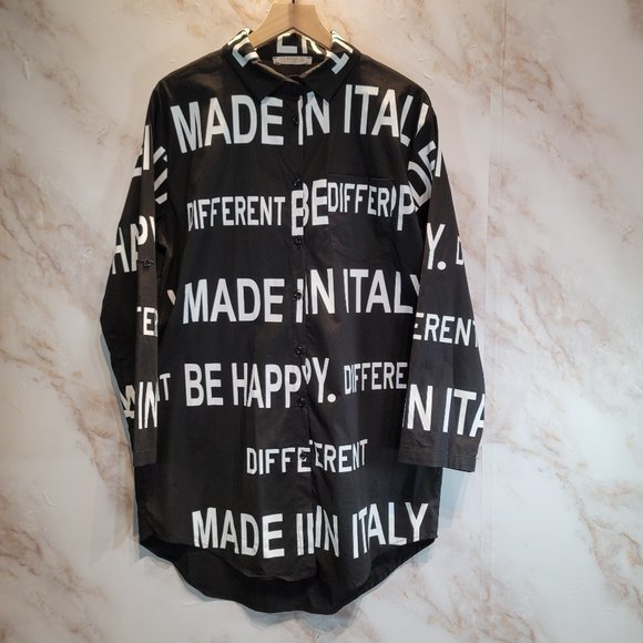 AYTE Be Different Oversized Grafic Print Button Shirt - Picture 1 of 9